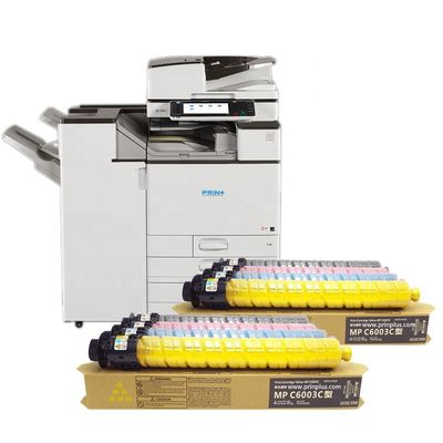 Cartouche de tonifiant Ricoh pour MPC4503 MPC5503 MPC6003 série Aficio couleurs noire cyan jaune magenta et 18 mois inclus